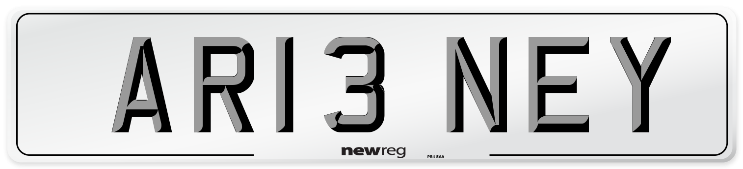 AR13 NEY Number Plate from New Reg